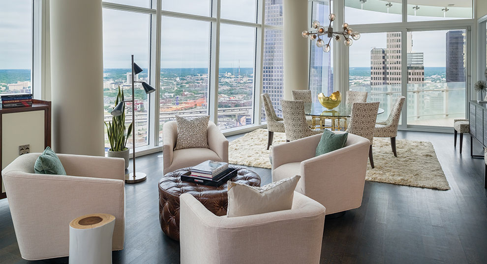 Museum Tower Luxury Condos in Downtown Dallas Model Interiors Transitional 3