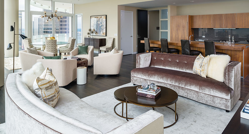 Museum Tower Luxury Condos in Downtown Dallas Model Interiors Transitional 6